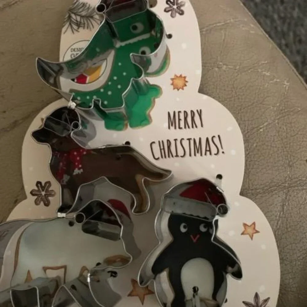 Birkmann Christmas Cookie Cutters a  Dog a Dinosaur a Penguin and a Polar Bear